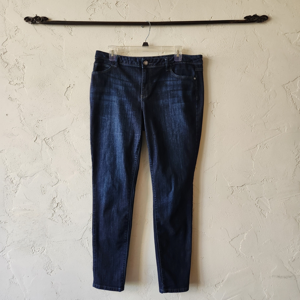 Simply Vera Vera Wang Skinny Mid-Rise Dark Wash Blue Jeans Size 12
